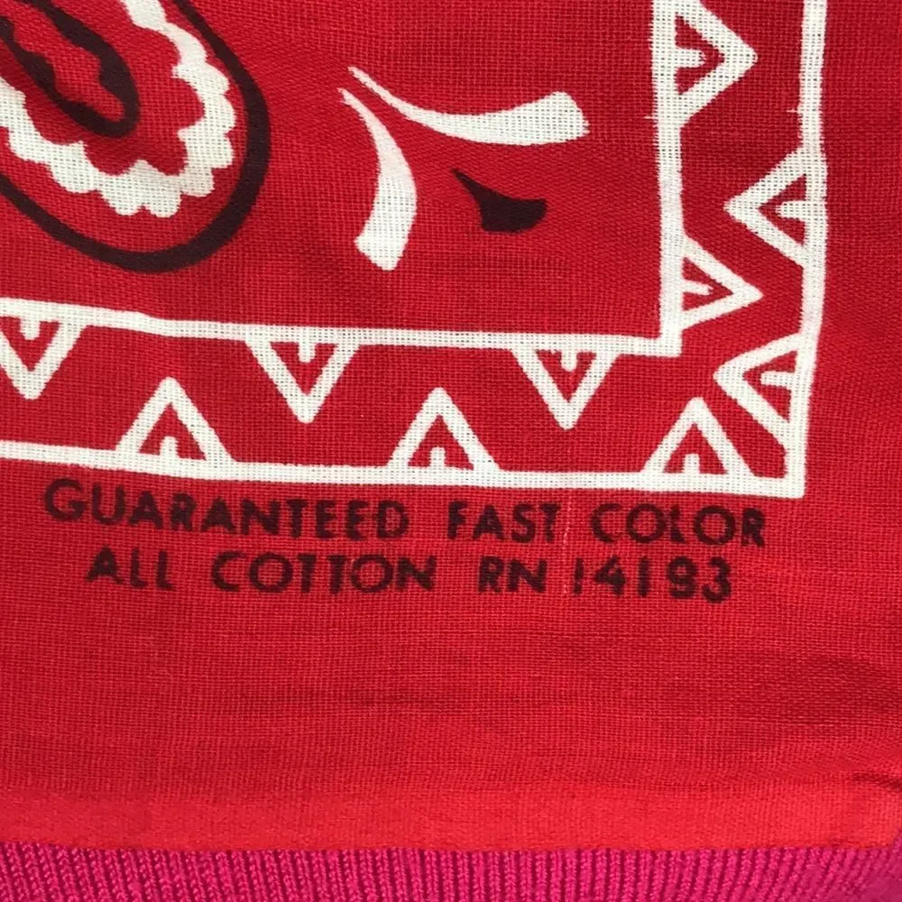 VTG, 4 Ps, BANDAS GUARANTEED FAST COLOR ALL COTTON RN 14193 UNISEX SZ, 18X16